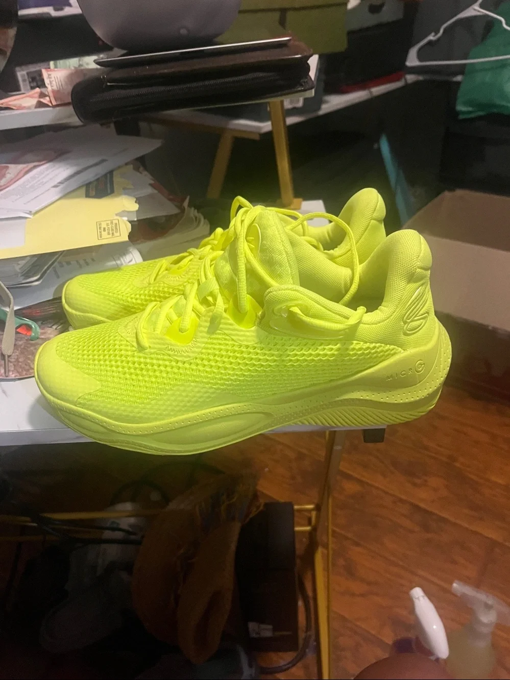 Under Armour Neon Yellow Kids Sneakers